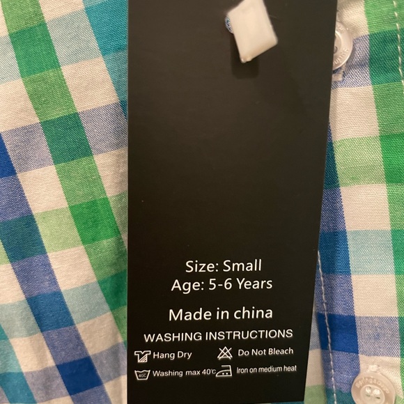 NWT ✨ Boys Plaid Long Sleeve Button Down Shirt [Size Small:5-6 years]  💚🩵💙 - Picture 6 of 6